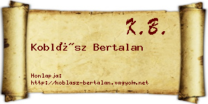 Koblász Bertalan névjegykártya
