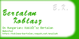 bertalan koblasz business card